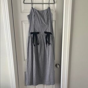 Anthropologie Black and White Checkered Midi Dress